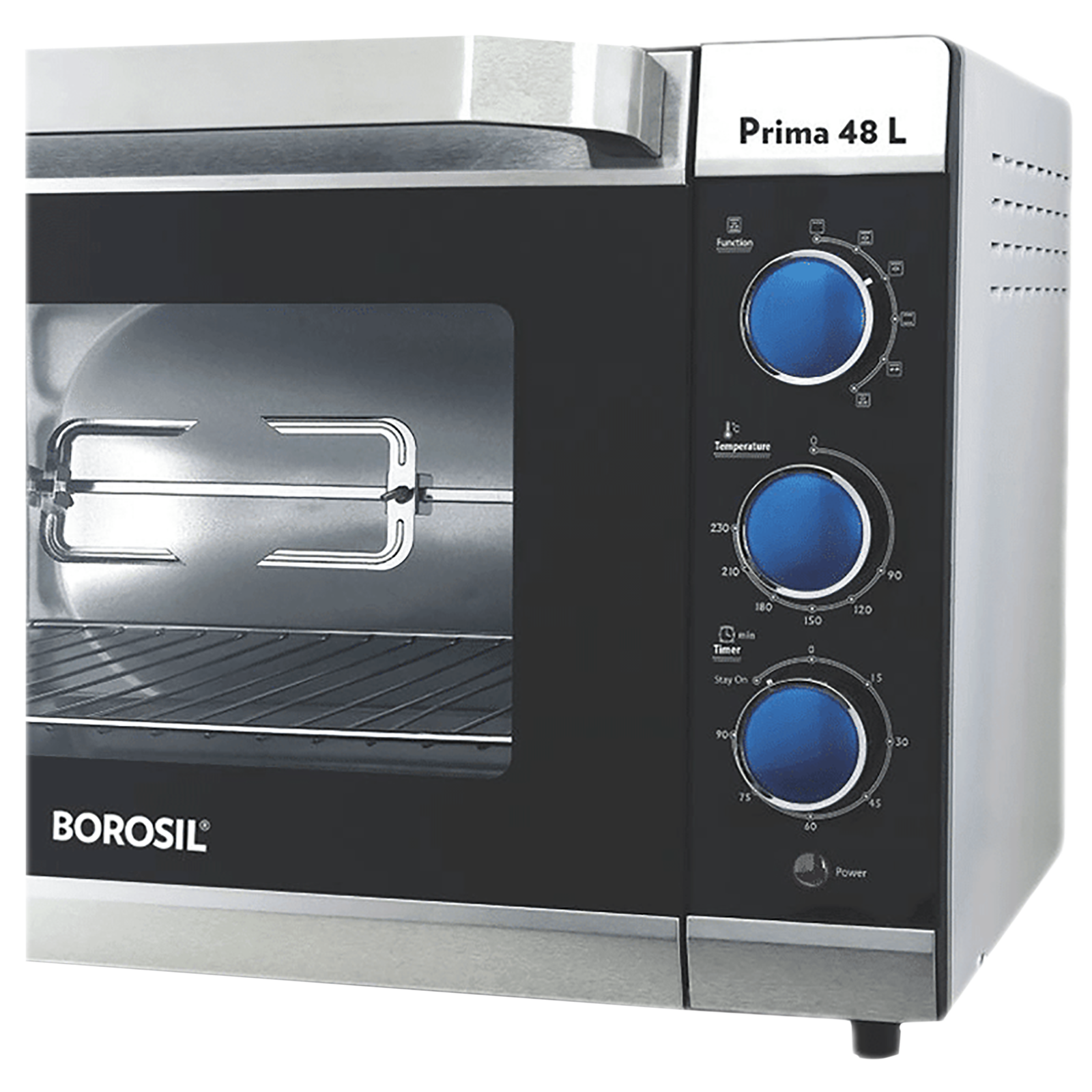 Buy BOROSIL Prima 48L Oven Toaster Grill with Motorized Rotisserie Silver Online Croma